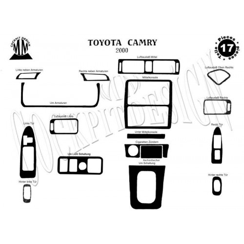 Toyota Camry Maun Kaplama 2003-2006 18 Parça