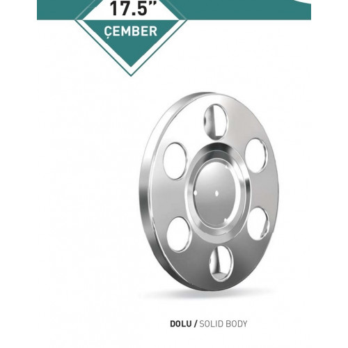 17,5'' ÇEMBER MODEL METAL PASLANMAZ JANT KAPAĞI DOLU GÖVDE 6 BİJON 18 ADET